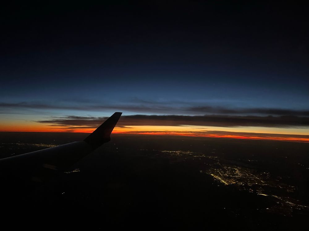 Sunrise from a plane 