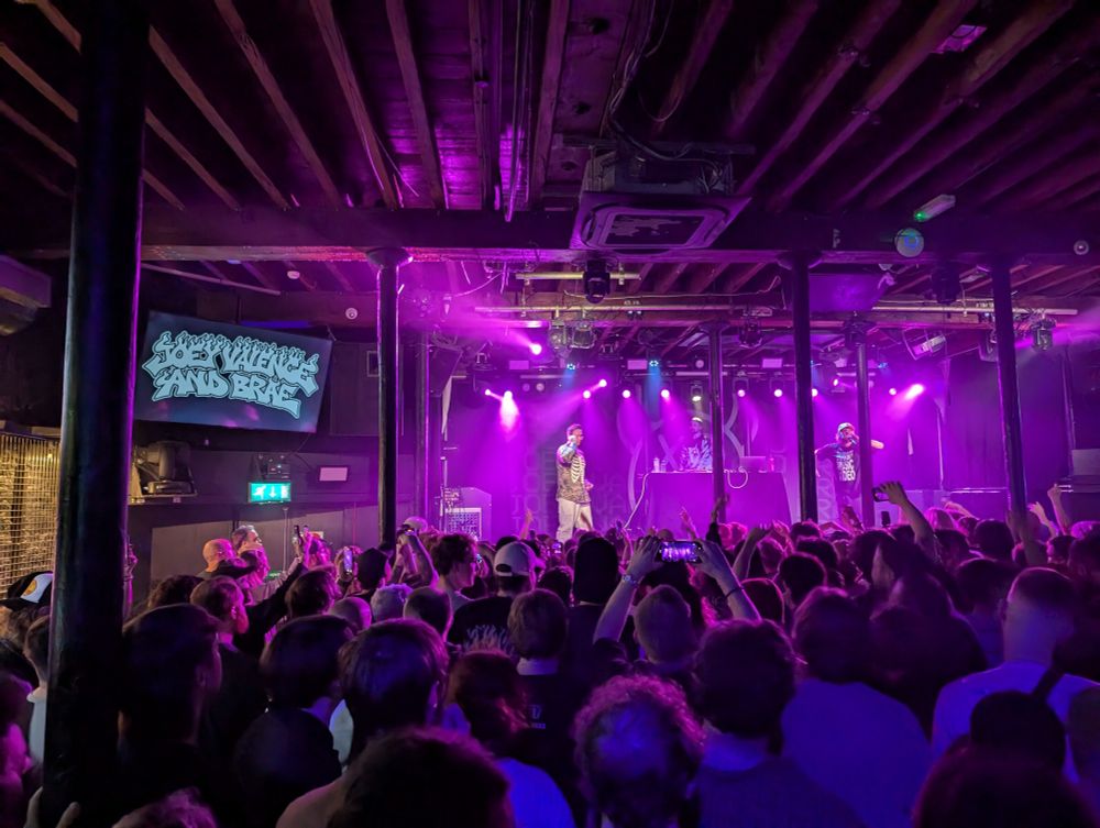Joey Valence & Brae performing on stage at The Fleece in Bristol, 2024