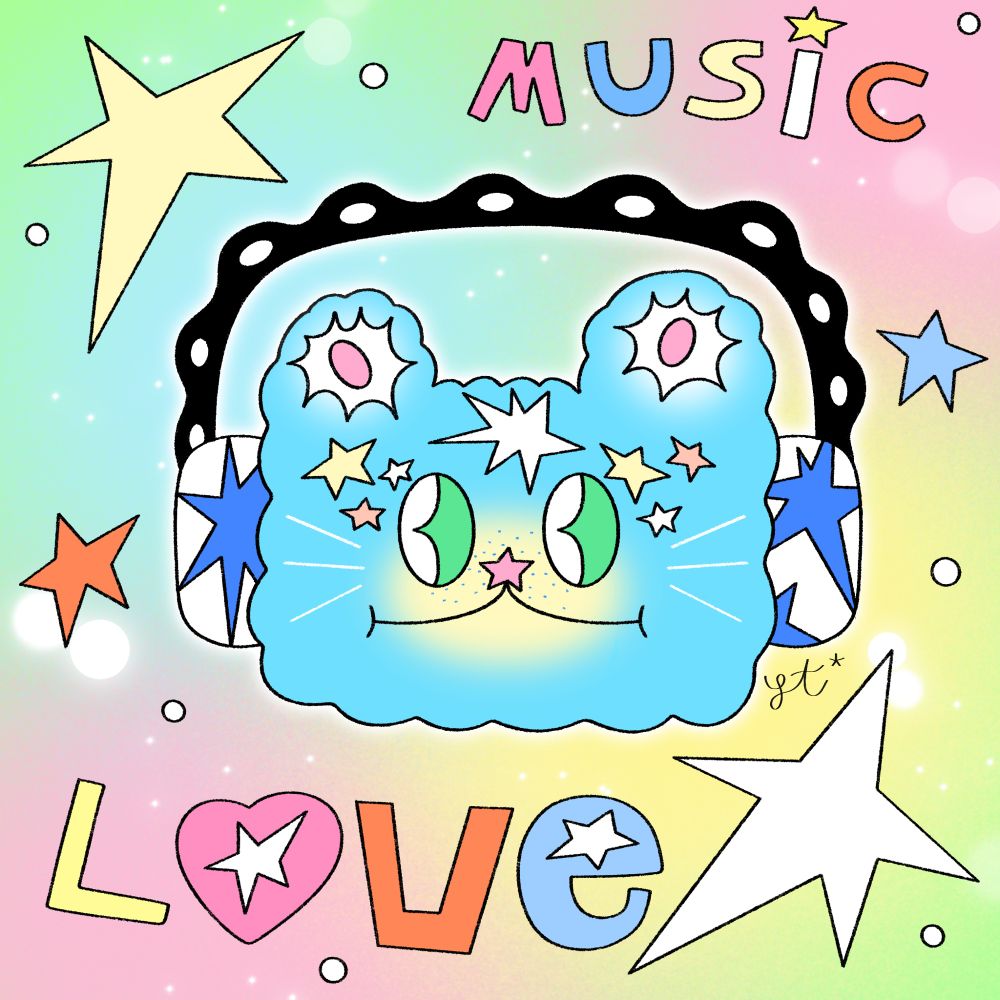 #ichbiscrn #ichbiscrnidea #mongkist #procreate #painting #drawing #bear #beardrawing #headphones #music #lovemusic #musiclover #sparkle #fairly #butterfly #star #colorful #fyp
