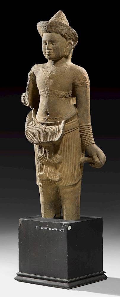 10thC Male Deity from Cambodia up for auction at Koller of Zurich on 17 June.