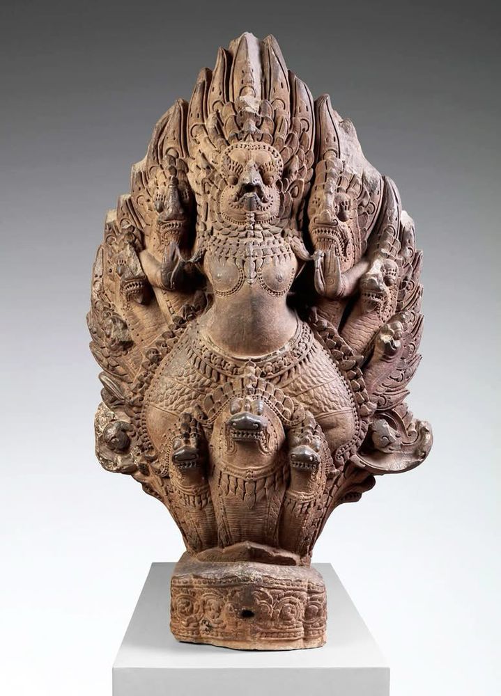 12th century Naga and Garuda balustrade from Cambodia at the Toledo Museum of Art in USA.