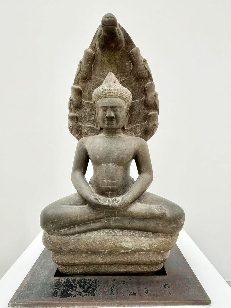Buddha sheltered by Naga, 12/13thC, from Cambodia, in a small rural German museum.