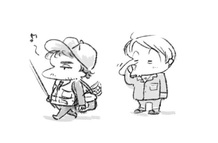 Chibi Will going fishing, Chibi Hannibal is in pajamas looking sleepy