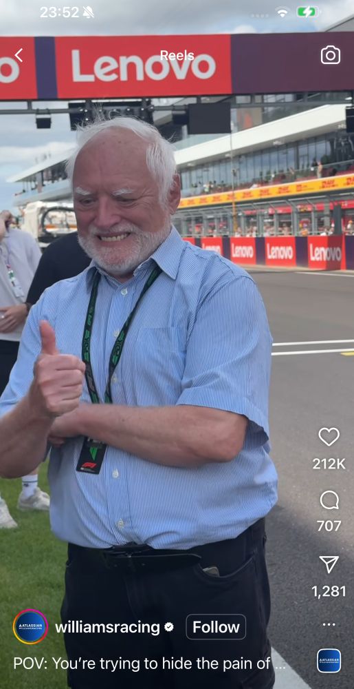 Hide the Pain Harold (András Arató) at the Hungarian Grand Prix. 