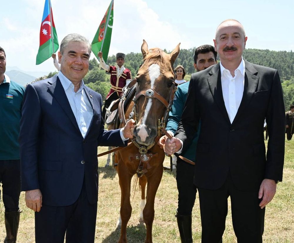 Gurbanguly Berdimuhamedov, a horse, Ilham Aliyev. 