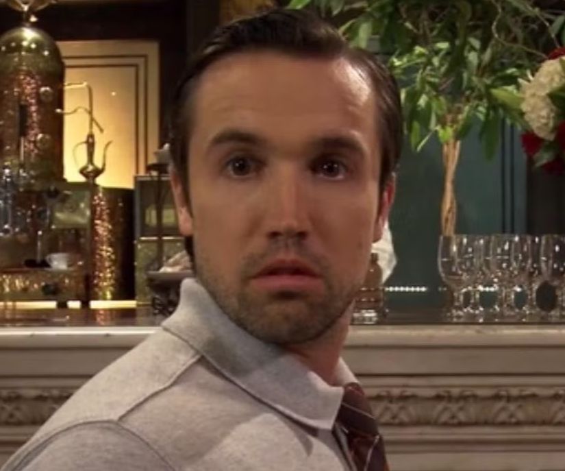 Mac, from It's Always Sunny in Philadelphia staring into the camera.