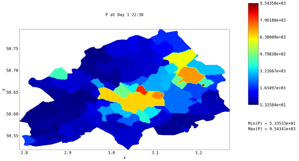 Répartition de la population de la métropole lilloise par communes (projet MAATECO)
