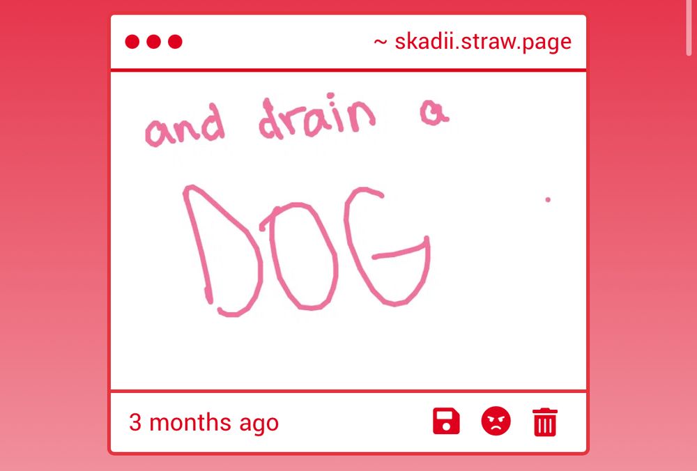 and drain a (huge text) DOG