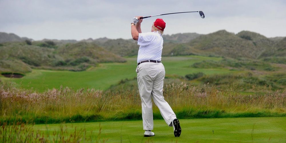 The five-day trip will also raise his second-term golf tab to $52 million in just six months. He spent $152 million during his first term.