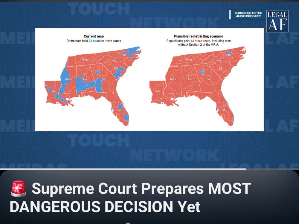 Map showing loss of Democratic Congressional seats due to redistricting