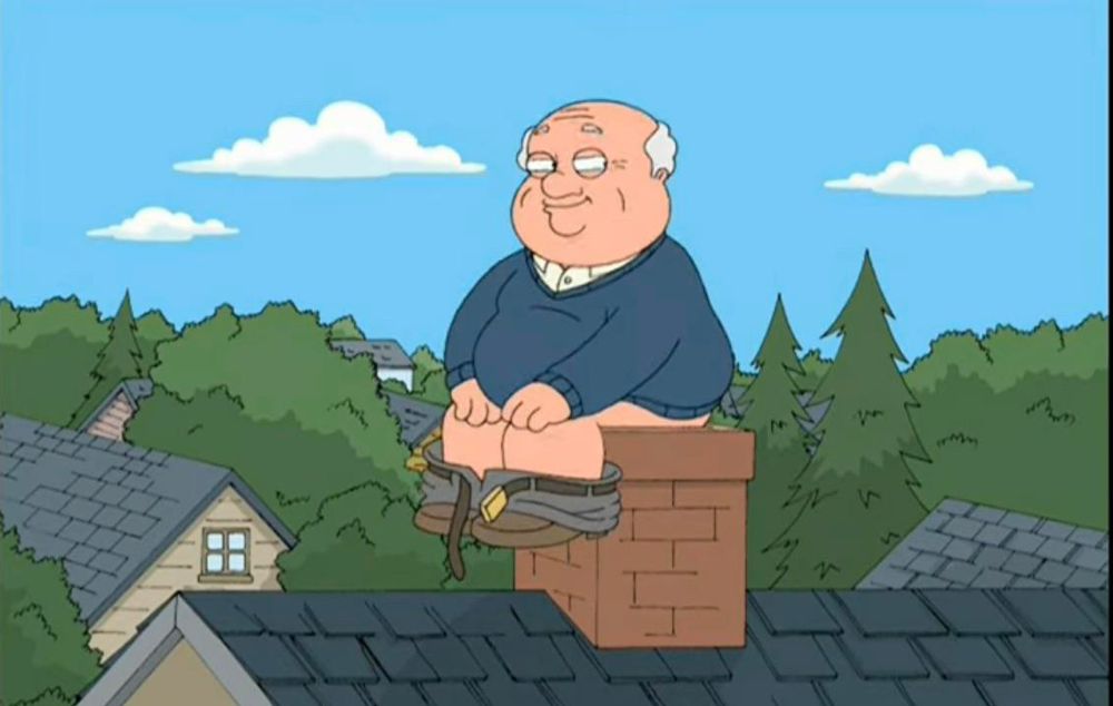 Pooping in a chimney. 
