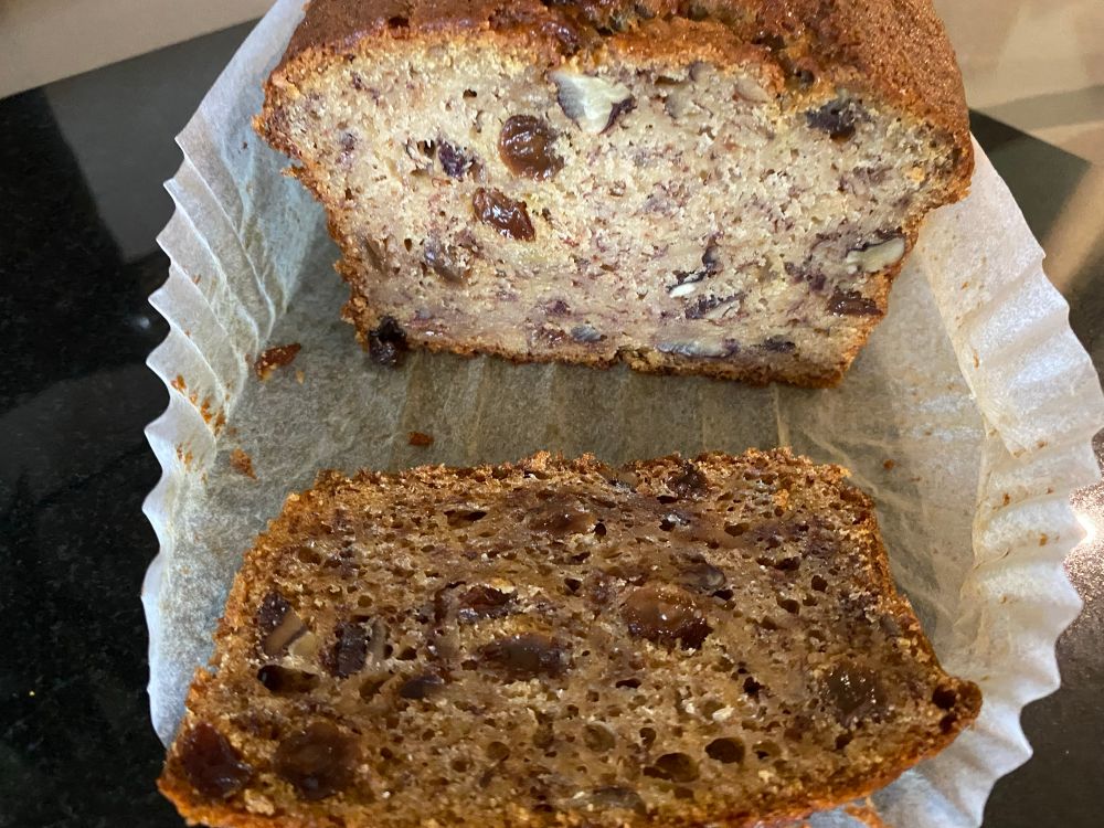 Sliced banana bread 