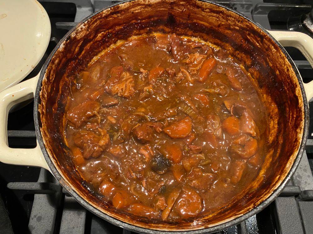 Pan of beef stew