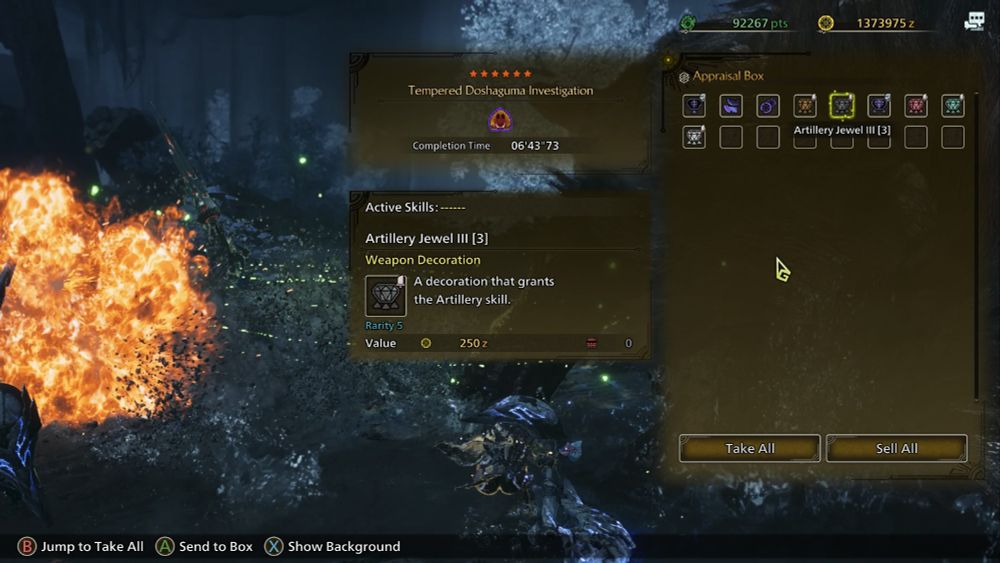 A screenshot of Monster Hunter Wilds that shows the player receiving an Artillery III decoration.