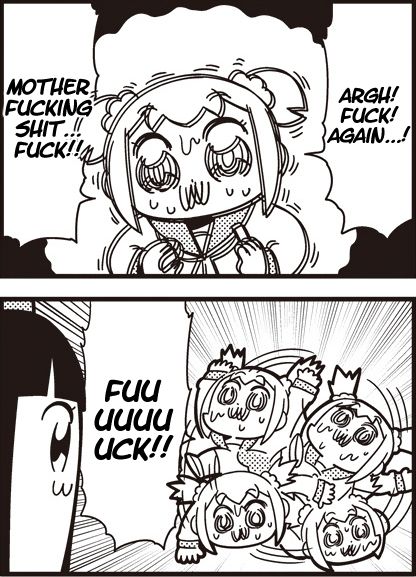 Pop team epic le angry haha comic where a character is angry