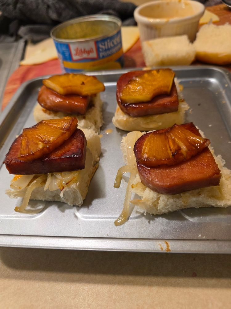 Top with pineapple then Munster 
