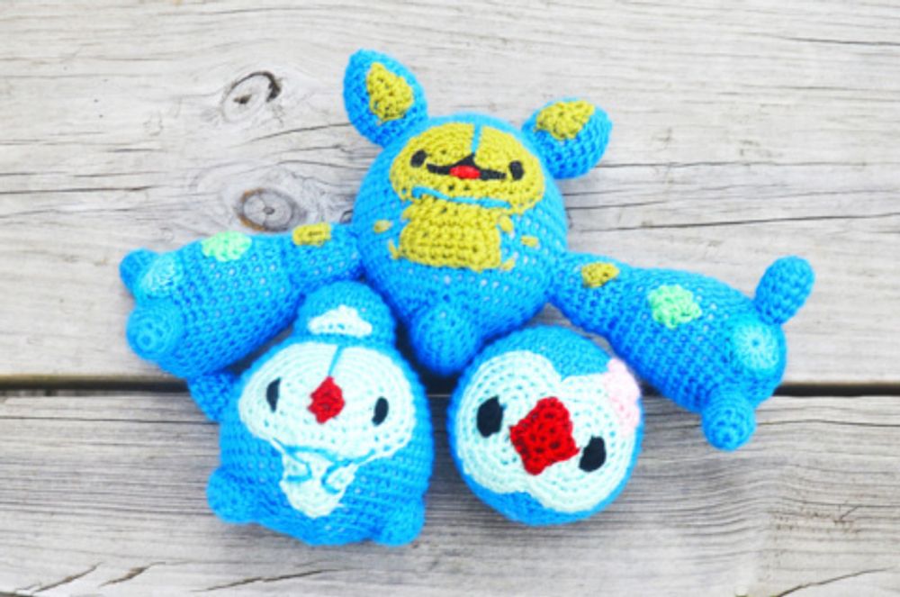 Adoptables - Crochet Amigurumi Plush Duo/Trio: Shiny Solosis, Duosion, and/or Reuniclus - Professor Poplar (💜Commissions Open!💜)'s Ko-fi Shop
