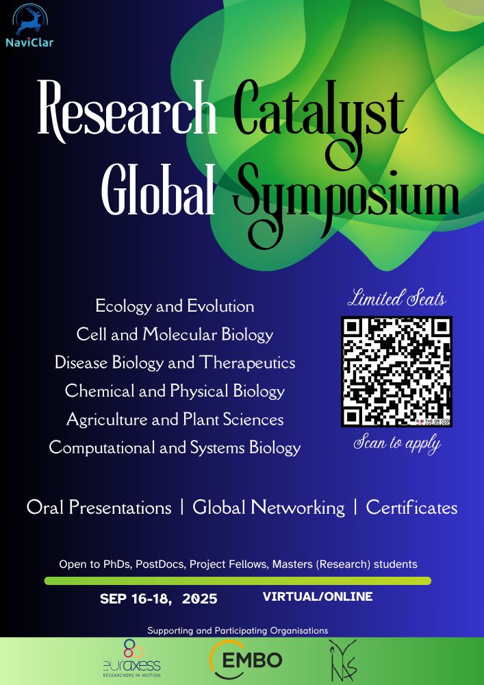 Students and researchers from broad biology or doing interdisciplinary research are welcome to apply. opportunity for Oral presentation, Global networking, Get certified and gain international visibility. 

Please share with your colleagues and students.

Apply here - https://forms.gle/sLDerCLpWPGNnjcFA