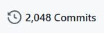 Screenshot of a label on GitHub showing 2048 commits