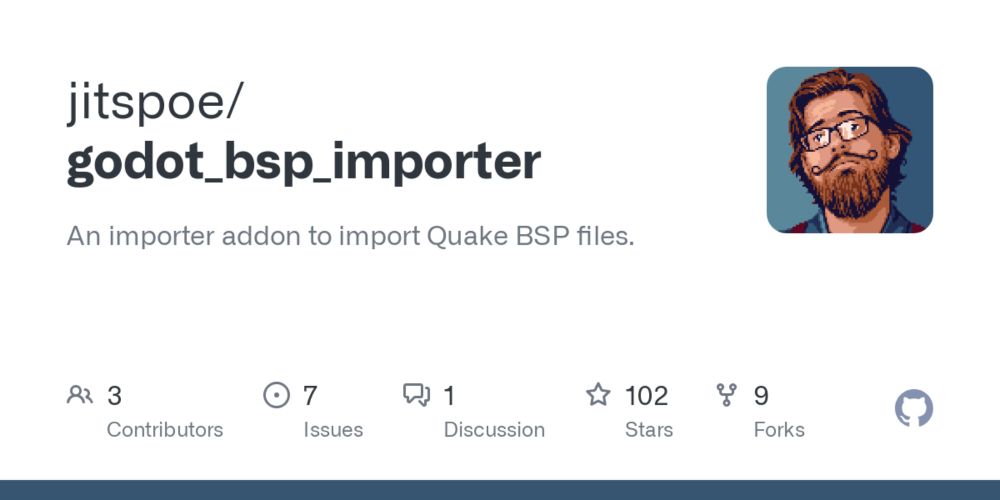 GitHub - jitspoe/godot_bsp_importer: An importer addon to import Quake BSP files.