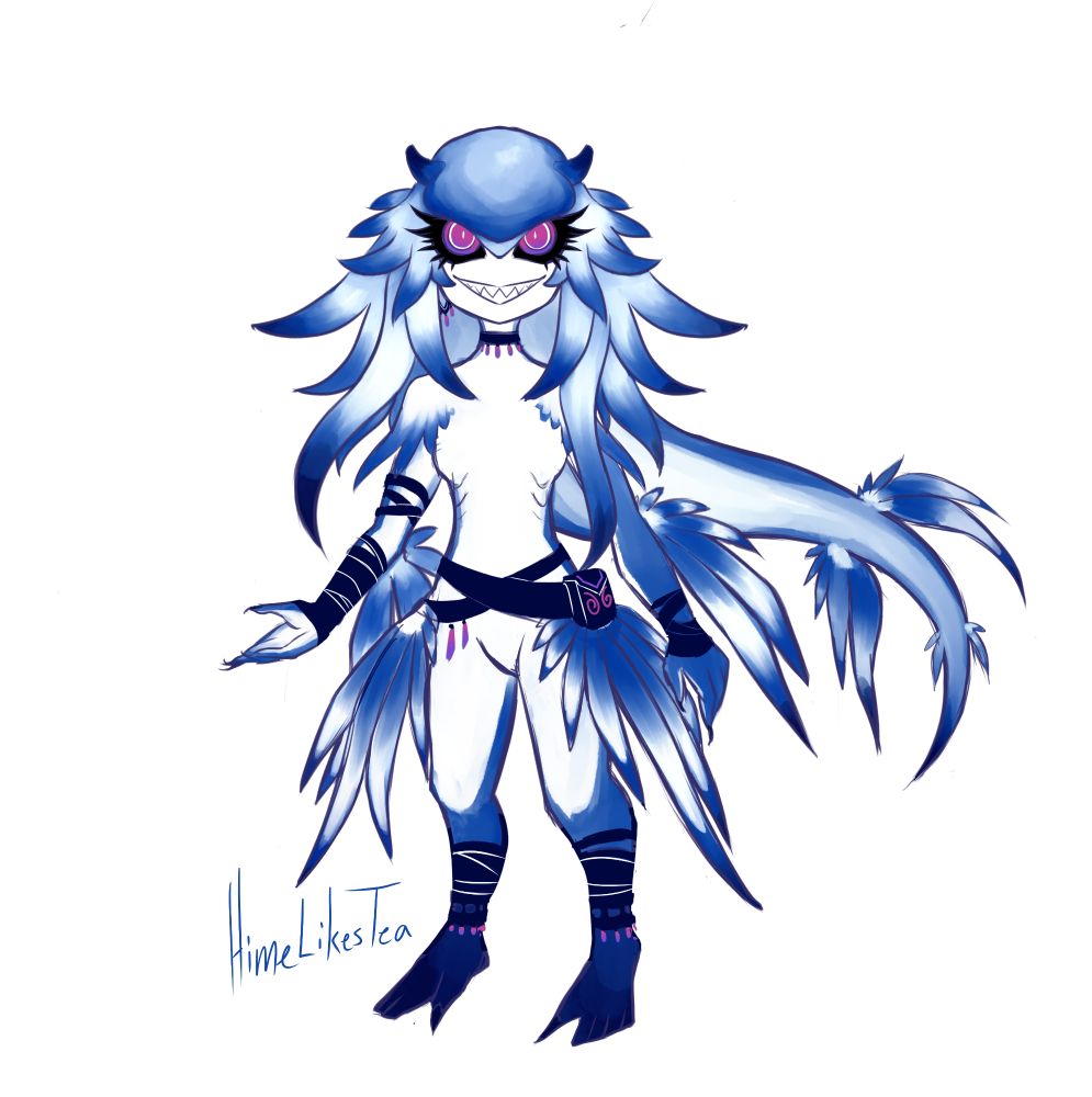 A zora oc with sharp teeth and creepy eyes. Tiny and poisonous.