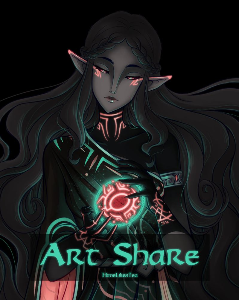 My art of Anivethia's Twili OC with Art Share written over it