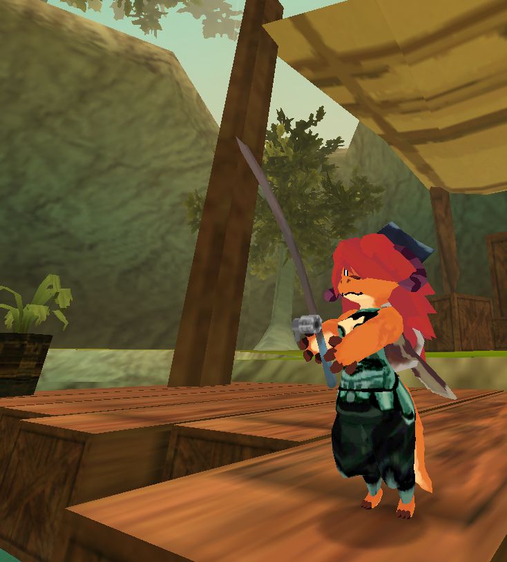 Screenshot of Dakota, a kubold in Atlyss, fishing