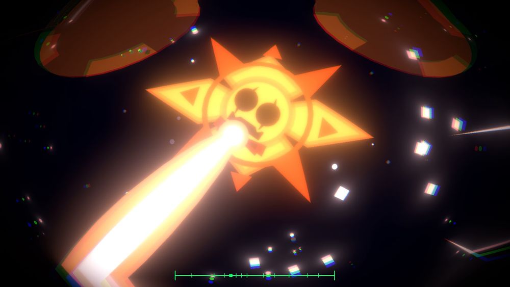 Screenshot of Antares firing a laser from his mouth in the level Birth of the Sun.