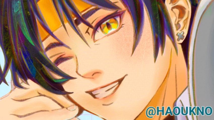 A close up of Harumasa's smiling face