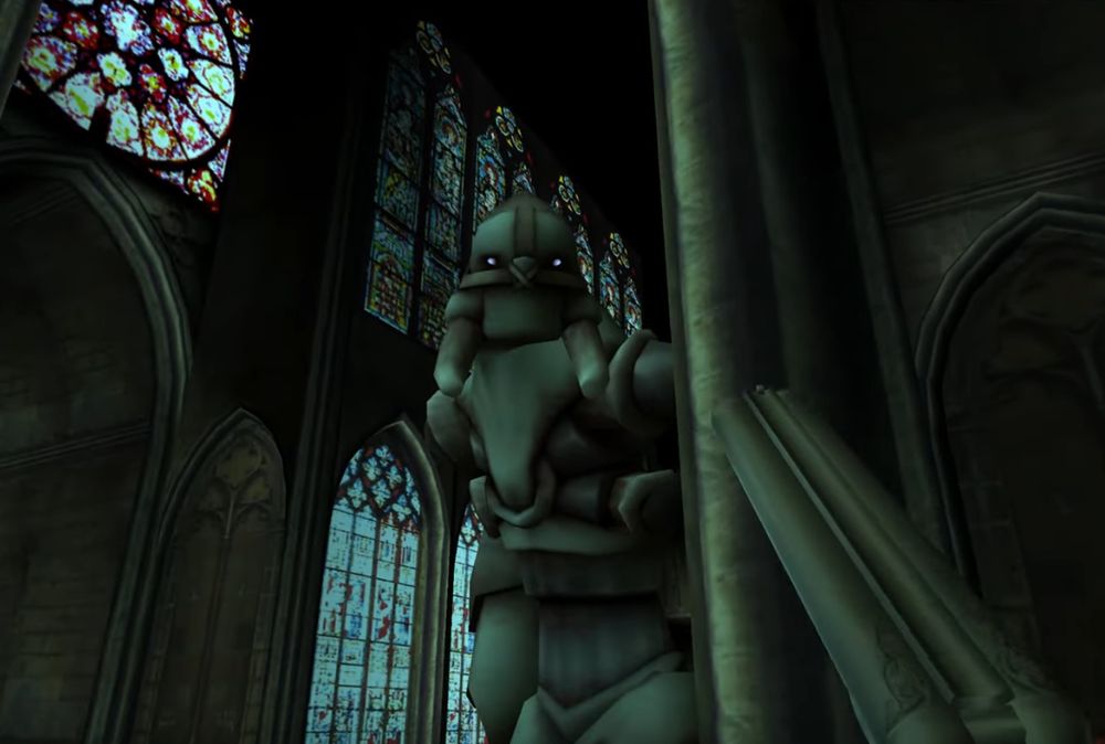 Notre Dame level from TimeSplitters2. Portal Daemon miniboss fight.