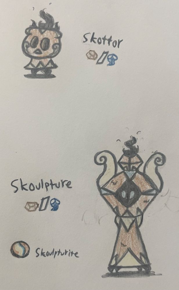 Skottor and Skoulpture
The Vessel Pokémon 
Rock/Ghost