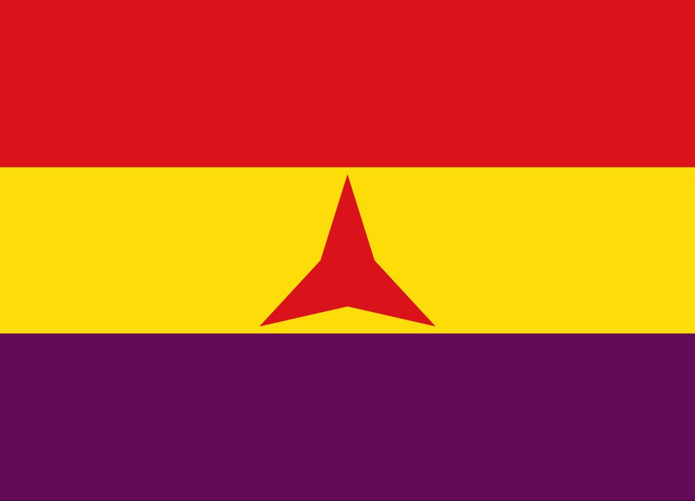Flag of the International Brigades who fought in the Civil War in Spain against the Fascists 1936-39
