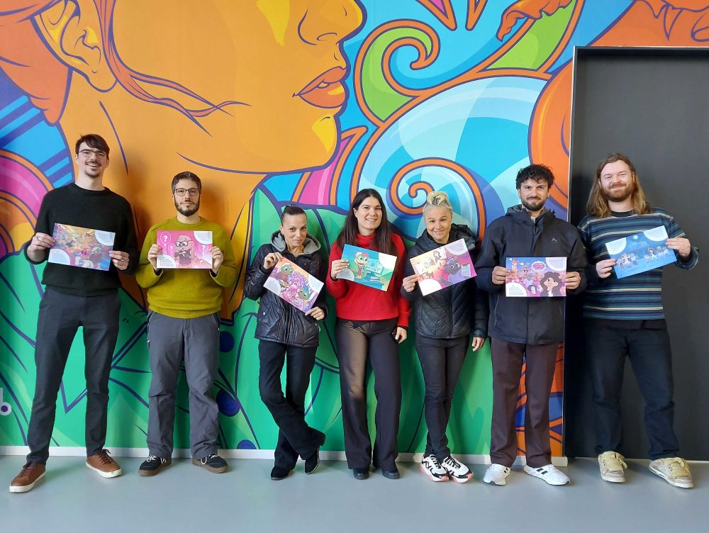project group INTER-ACT showing character art for the picture book