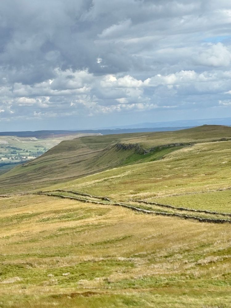 View of the Old Cam Roman road above Hawes in the Yorkshire Dales