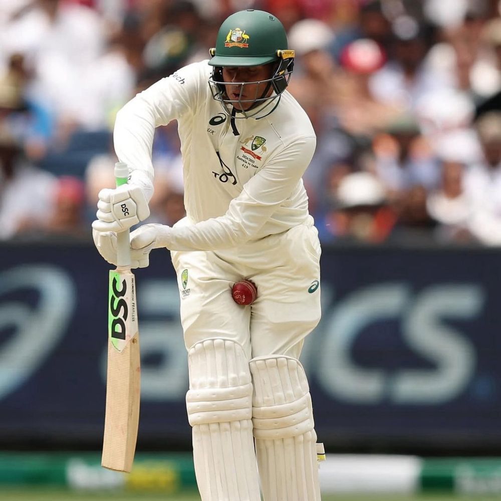 Cricketer with a cricket ball hitting him in his nether regions 