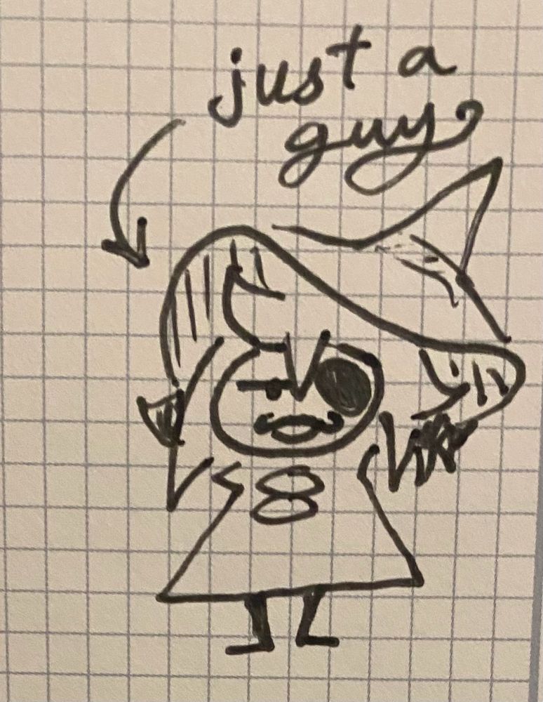 The text “just a little guy” has an arrow beneath it, point to the small and simplified Siffrin