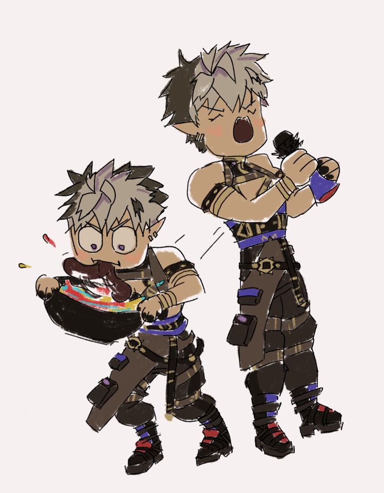 Crimzon Ruze eating soup in the middle of karaoke