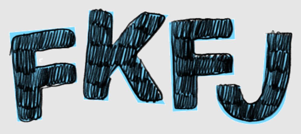 Letters spelling out FKFJ