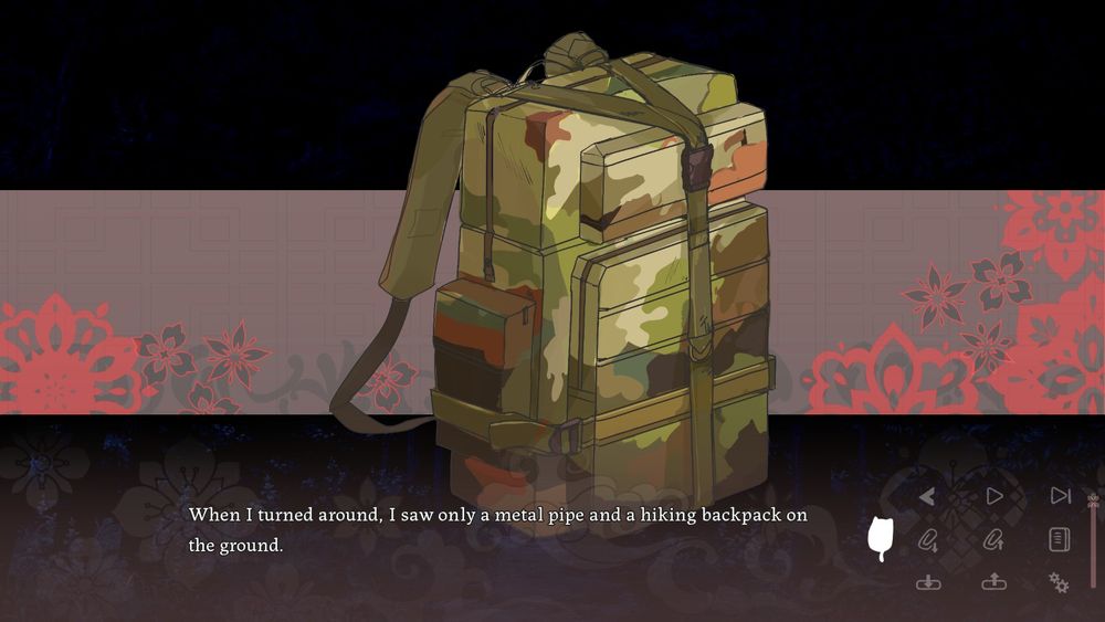 screenshot of camo colored hiking pack