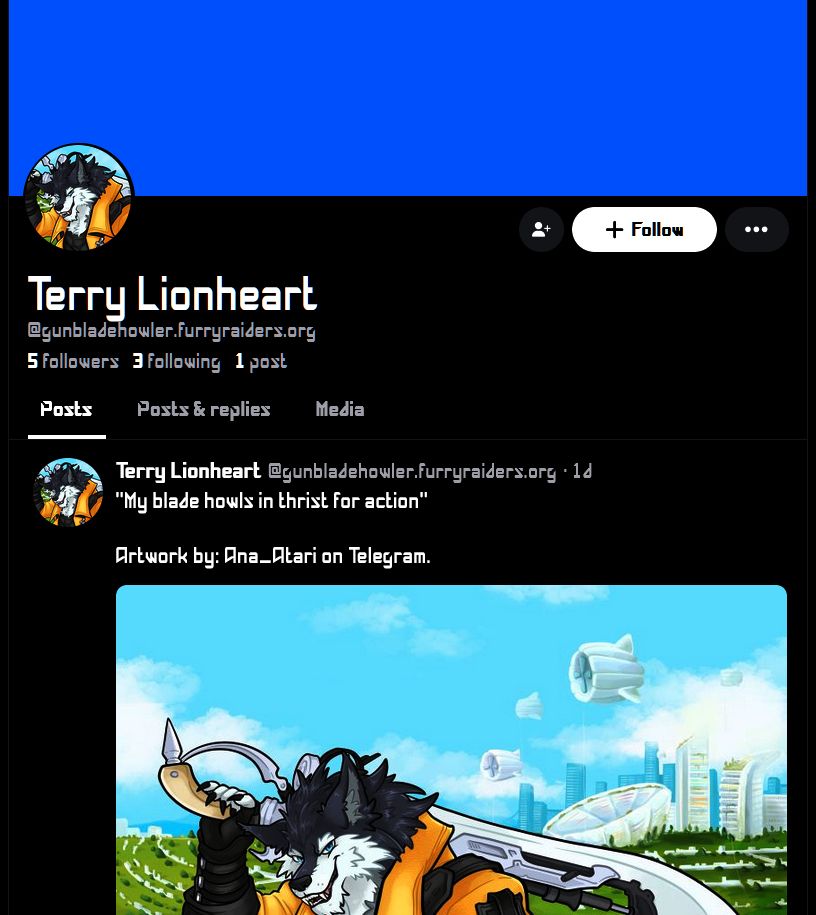 Profile of Terry Lionheart of the Furry Raiders, a cult of furry nazis, pedophiles and dog-rapists.