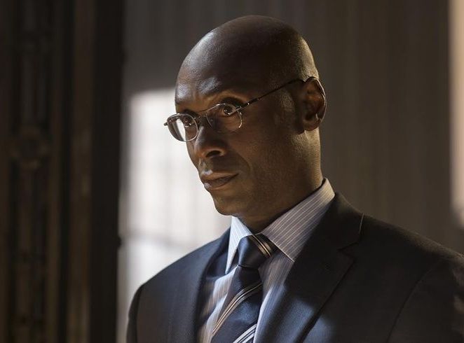 Lance Reddick as Charon, the manager or concierge at The Continental, in the movie John Wick 