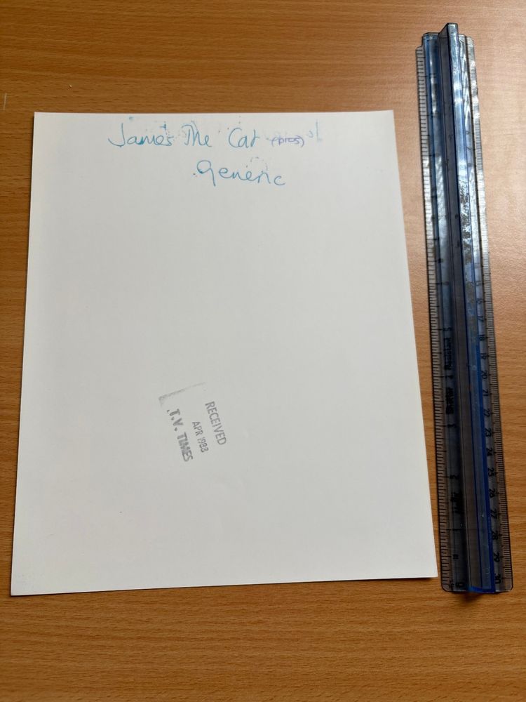 James The Cat (Pros)
Generic 

Received April 1988 T.V. Times 
