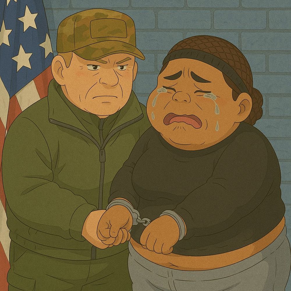 Crying deported migrant