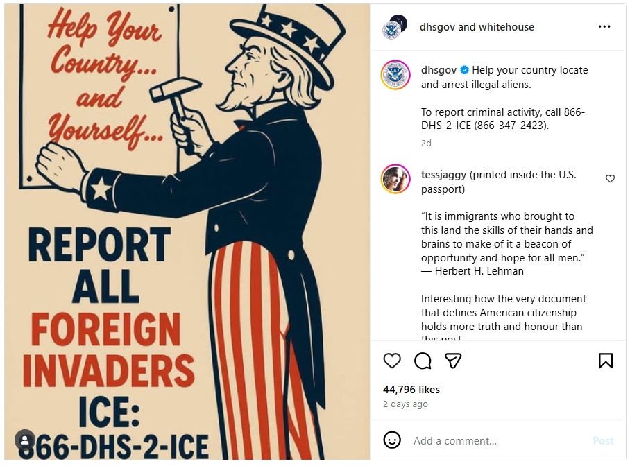Uncle Sam meme: Report All Foreign Invaders