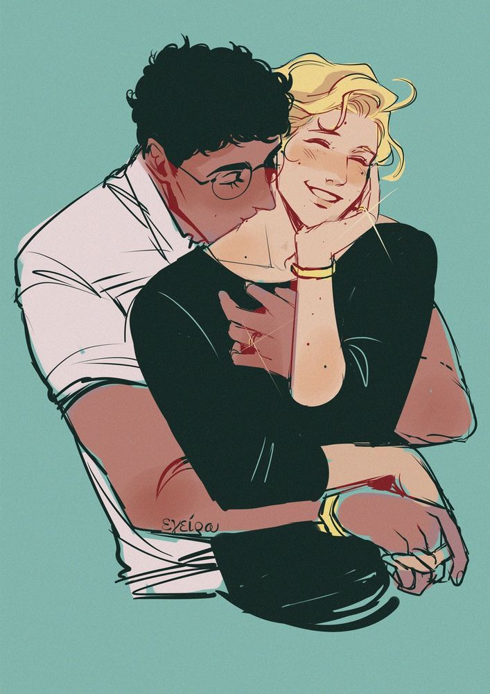 Modern AU Lamen, they're in shirts. Damen hugs Laurent from bahind, kissing his nape mole; Laurent hugs smiles happily ;;