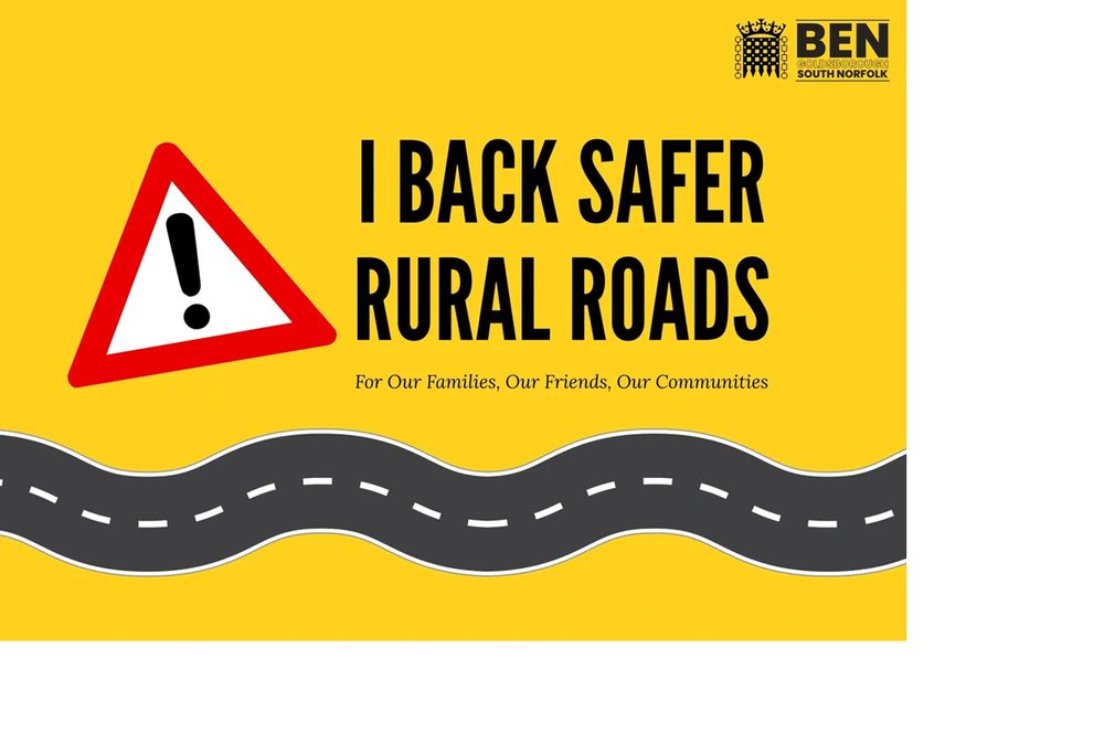 A poster for a survey on safety on rural roads.