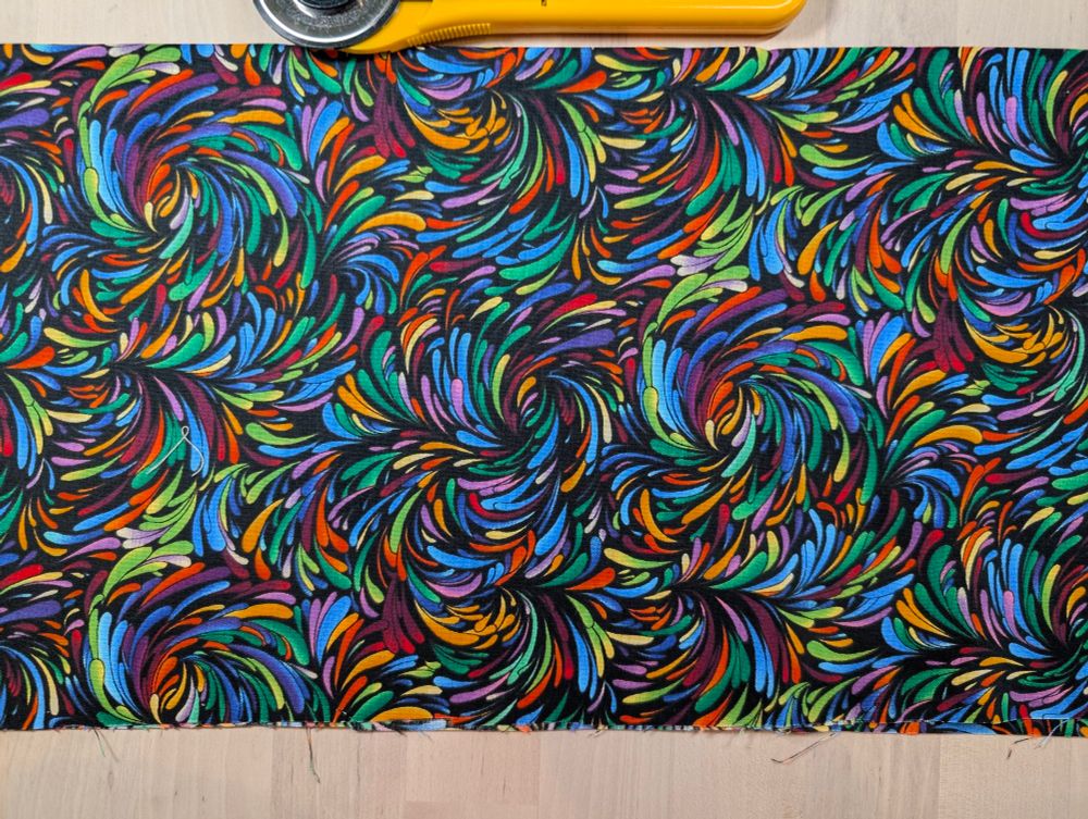 Wild neon swirly pattern fabric, gives Lisa Frank
