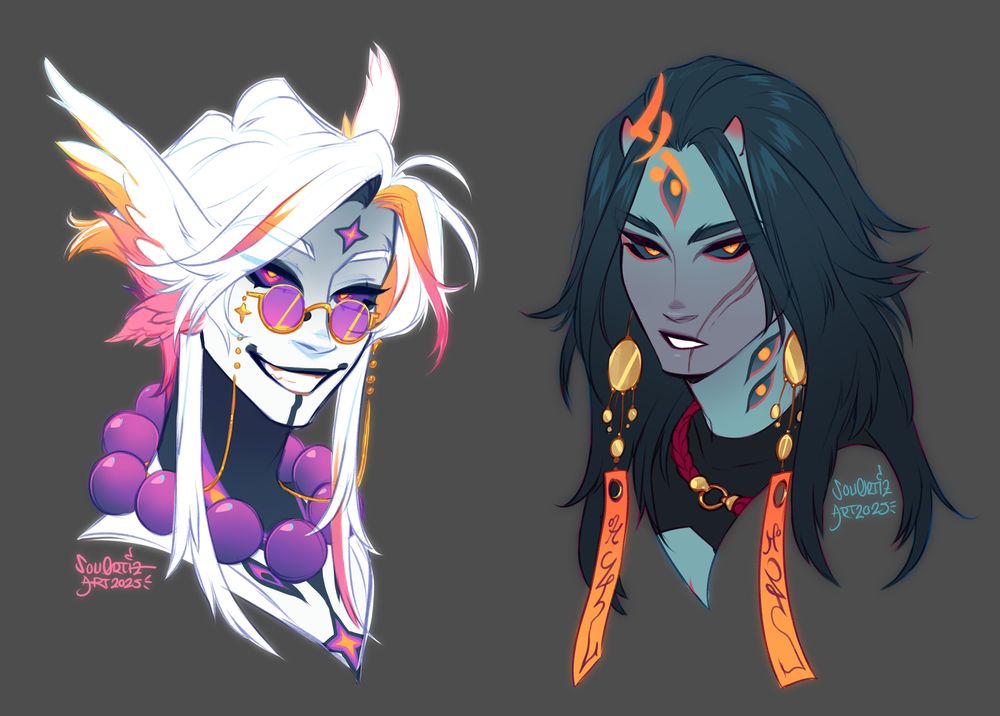 Our characters Magnus and Guwon, from Nise's closed species fennkind 
