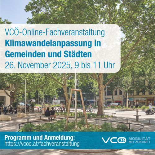 Sujet zur Online-Veranstaltung Klimawandelanpassung in Gemeinden und Städten, 26.  November 9 -11 Uhr Programm: https://vcoe.at/fachveranstaltung