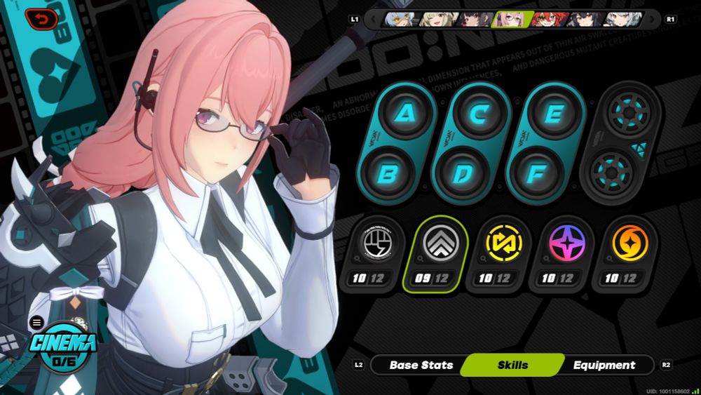 Zenless Zone Zero screenshot of Tsukishiro Yanagi skills